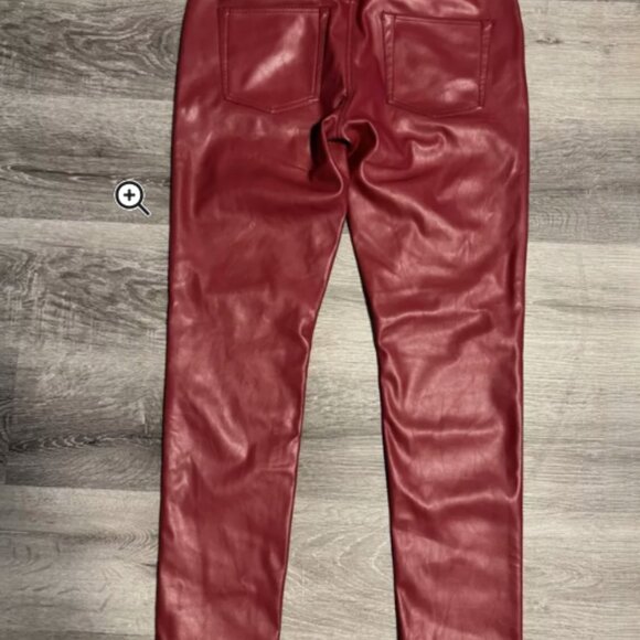 Men’s Differio Glimms exclusive Red leather pants • Size 34 • Slim Fit - Picture 2 of 4